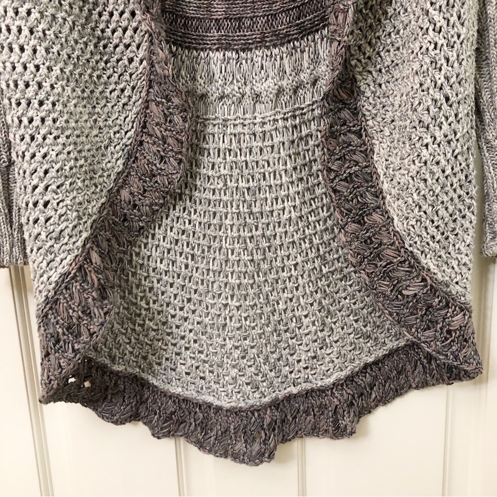 CAbi | Chunky Knit Open Front Shawl Collar Cardigan Sweater - Picture 5 of 15